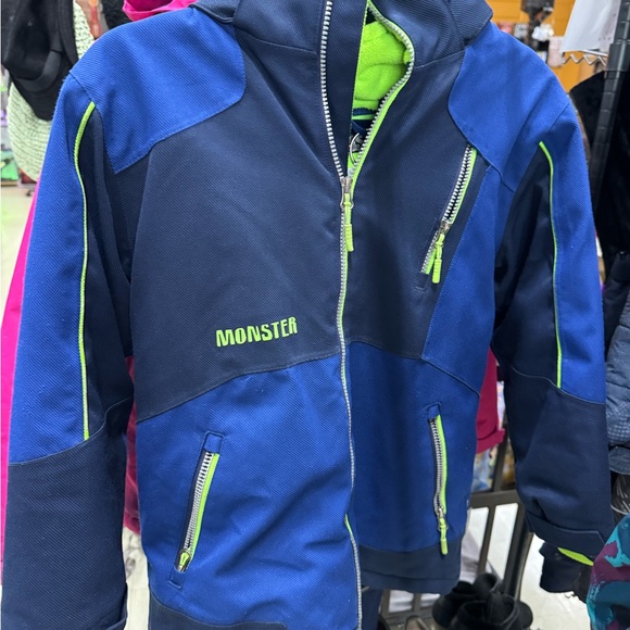 Pink Winter Jacket with Patterned Design - Picture 2 of 3